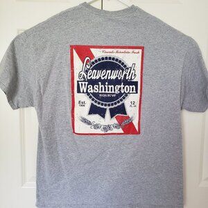 Leavenworth Washington Brew T Shirt Mens 2XL Short Sleeve Gray Graphic Beer